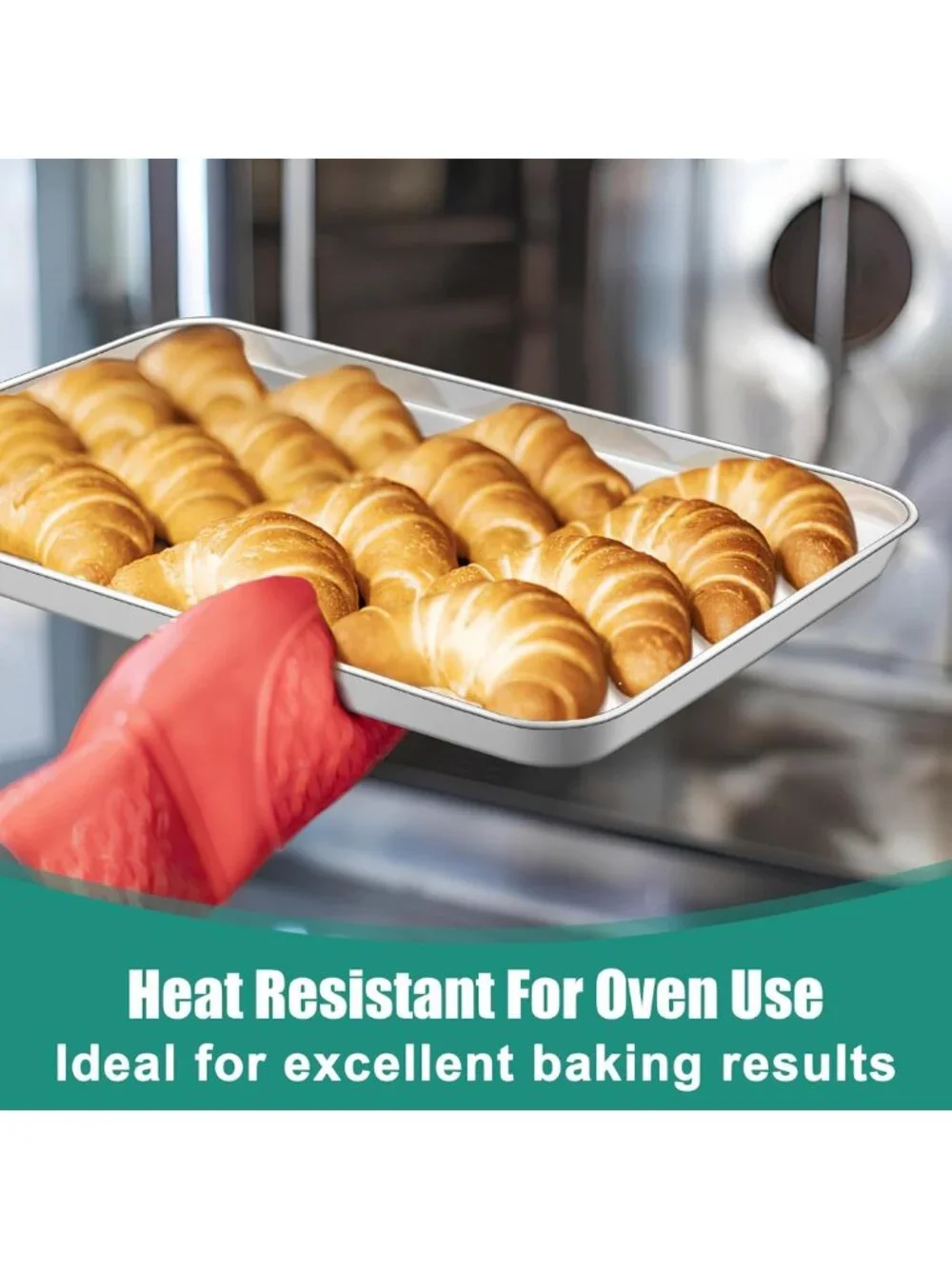 Stainless Steel Baking Sheet Set of 3 - Non-Toxic Cookie Sheets, Oven Trays